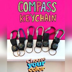 Compass Keychain CHOOSE YOUR COLOR